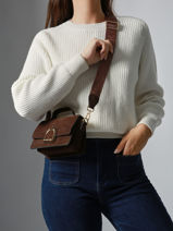 Cross Body Tas Altesse Suede Etrier Bruin altesse suede EASU048X-vue-porte